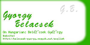 gyorgy belacsek business card